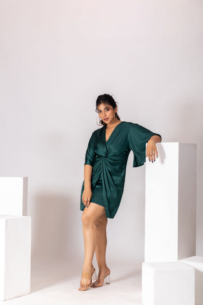 Emerald Green Flared Party Dress