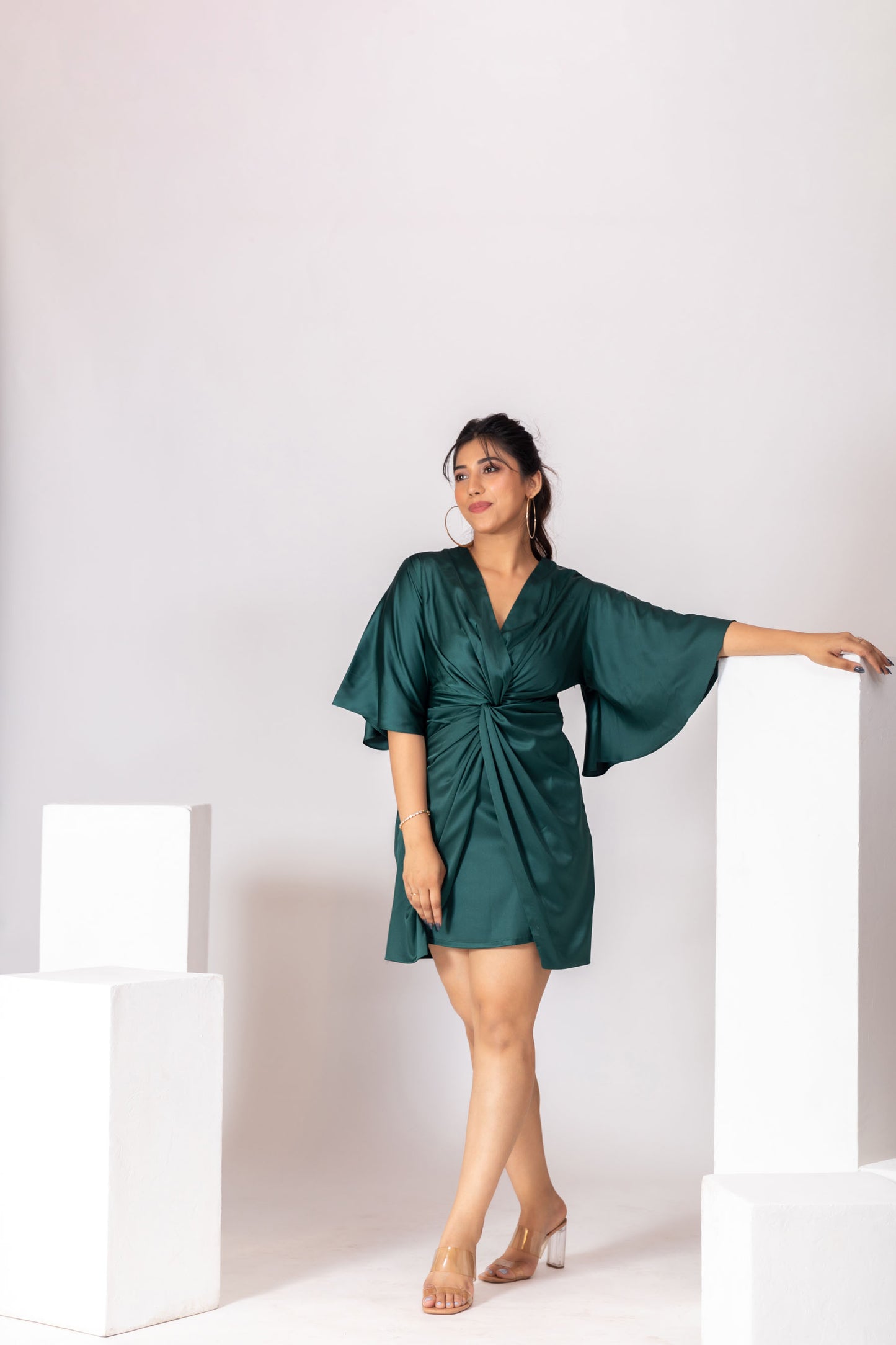 Emerald Green Flared Party Dress