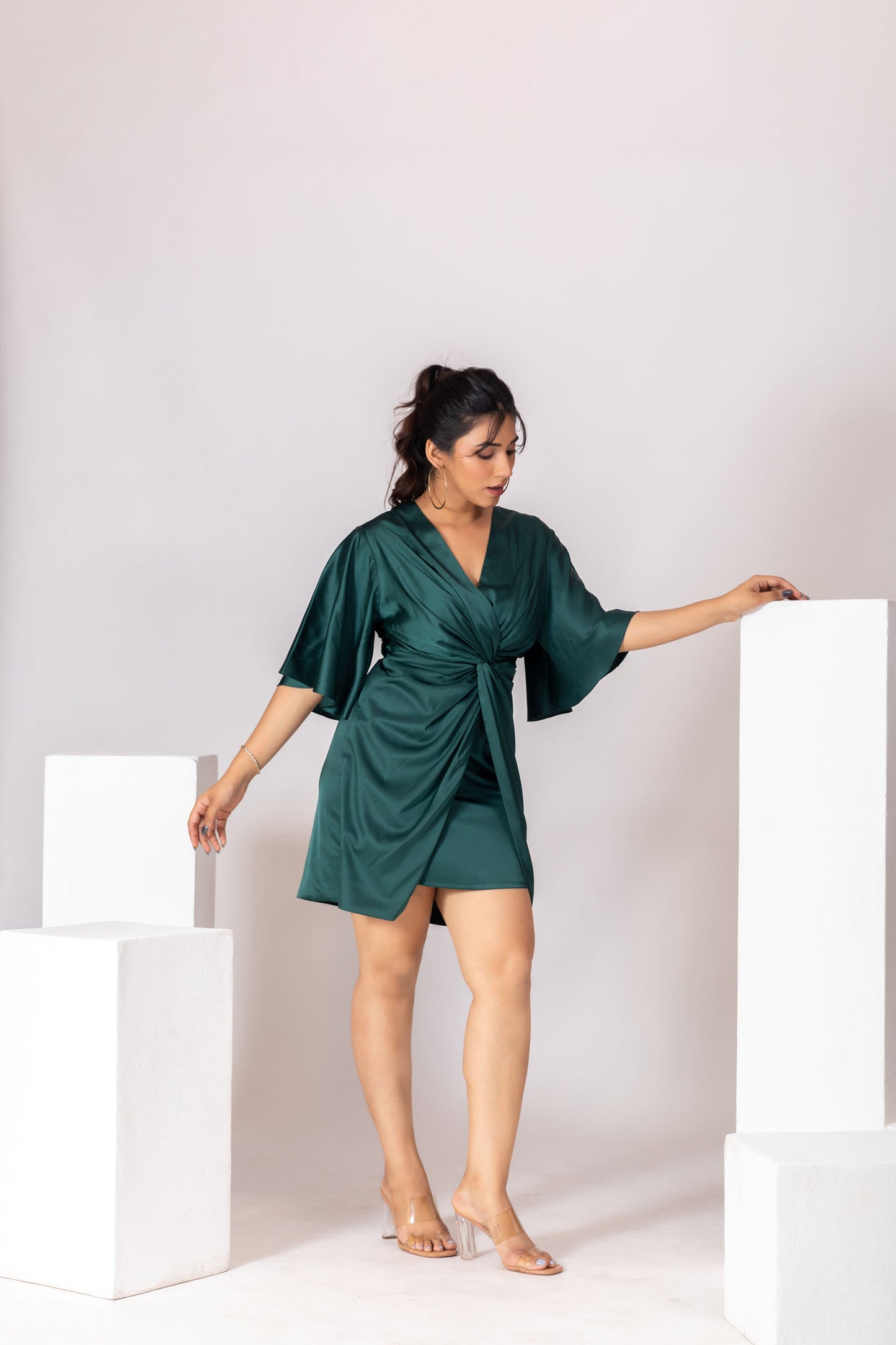 Emerald Green Flared Party Dress