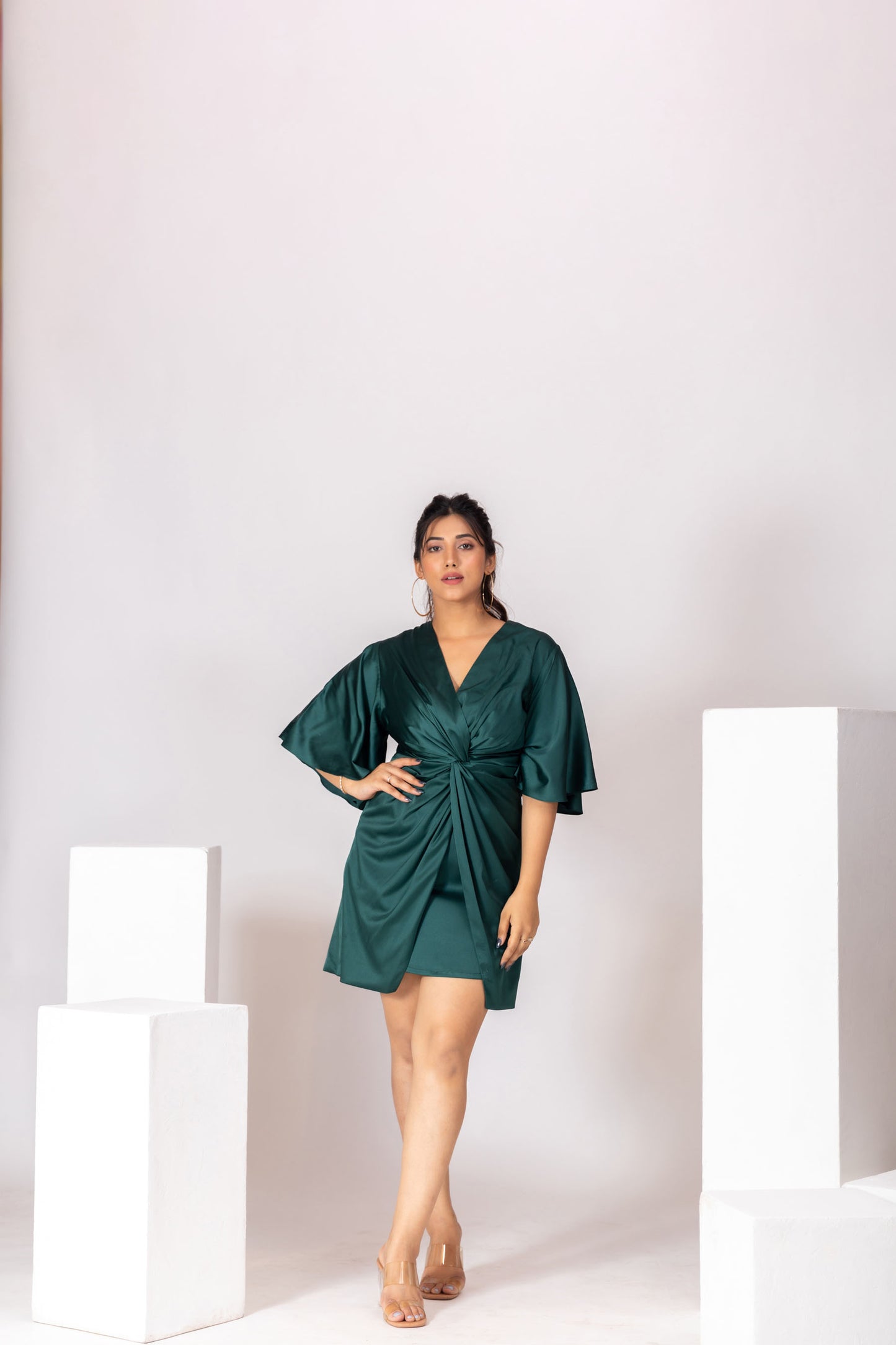 Emerald Green Flared Party Dress