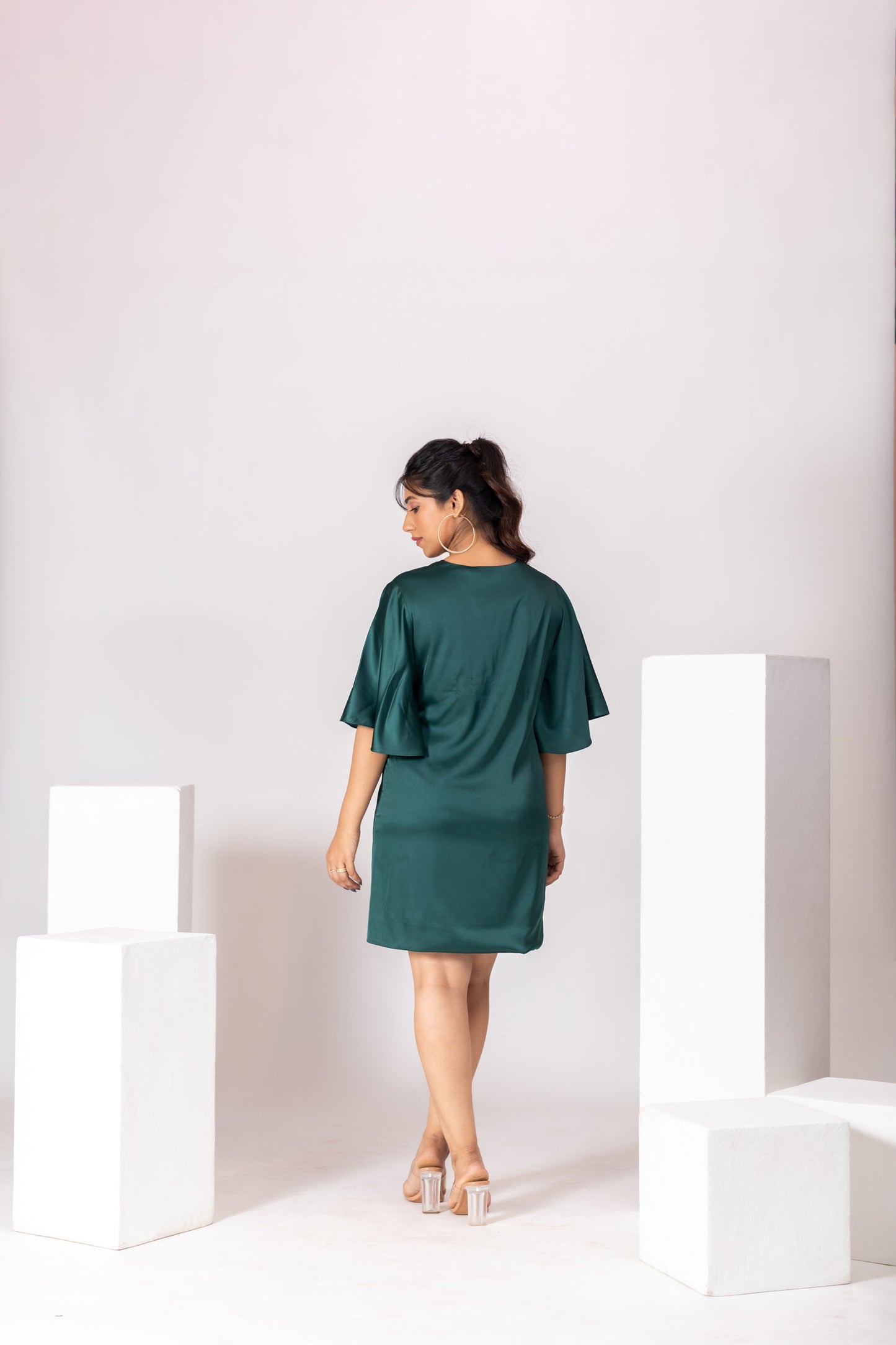 Emerald Green Flared Party Dress