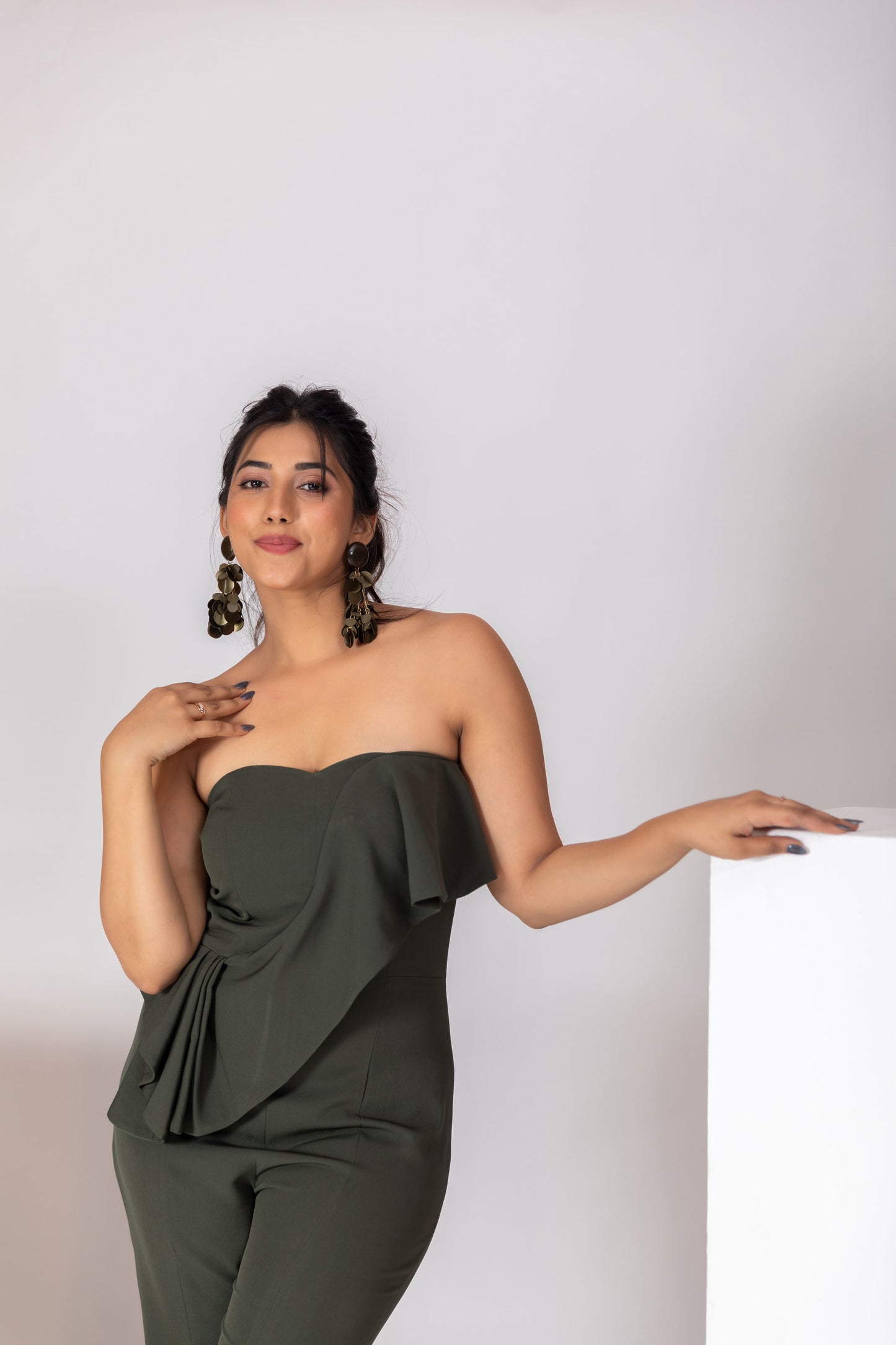 Army Green Off-Shoulder Jumpsuit