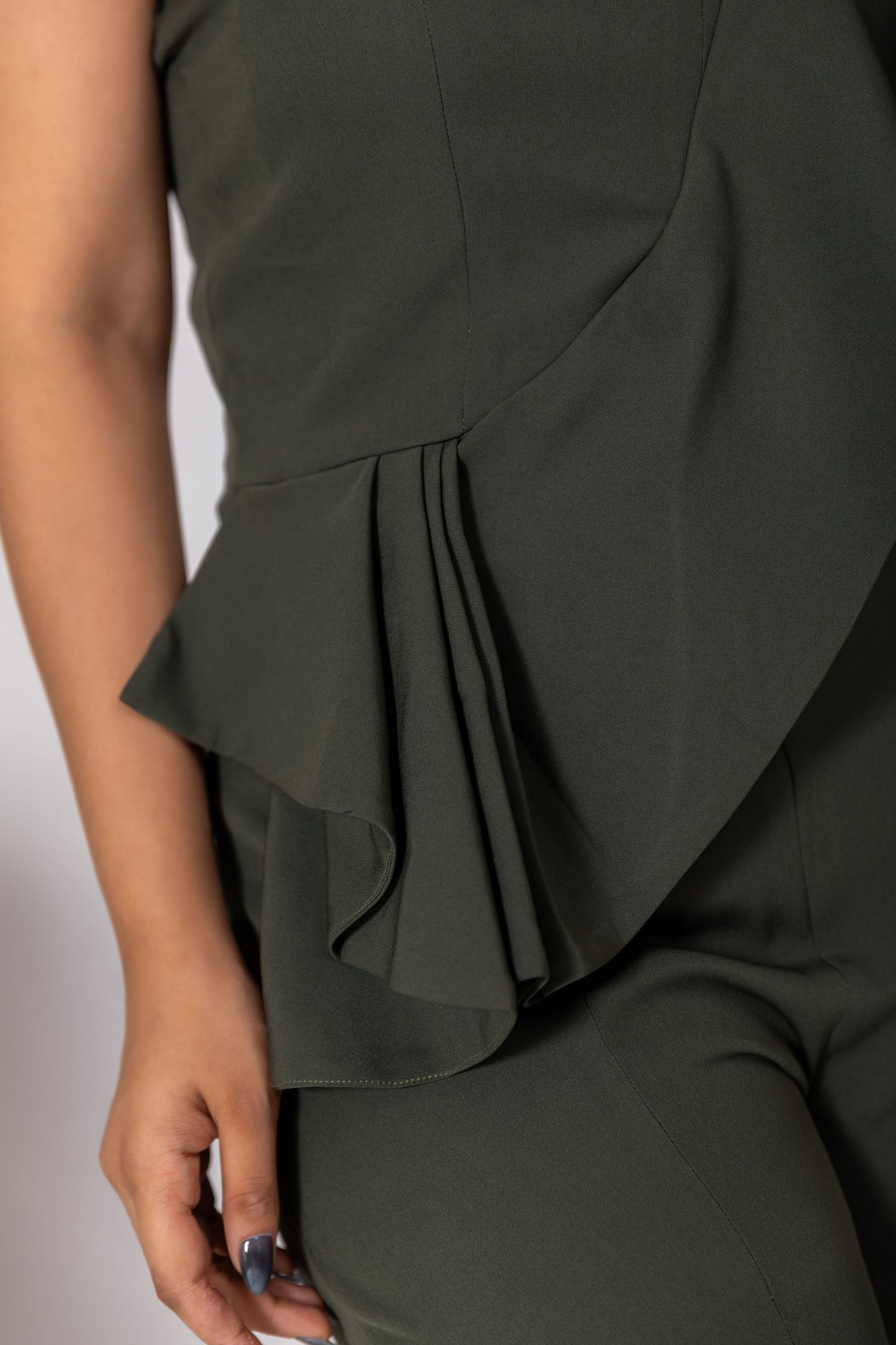 Army Green Off-Shoulder Jumpsuit